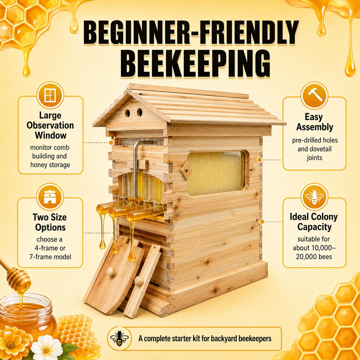 Caja de madera para colmena de - Beehive Frame Wax reseña y precio